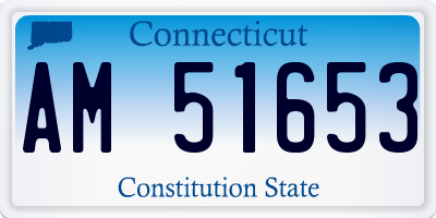 CT license plate AM51653