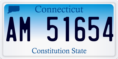CT license plate AM51654