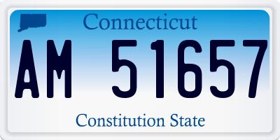 CT license plate AM51657