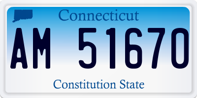 CT license plate AM51670