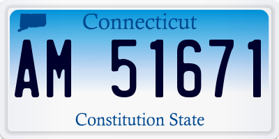 CT license plate AM51671