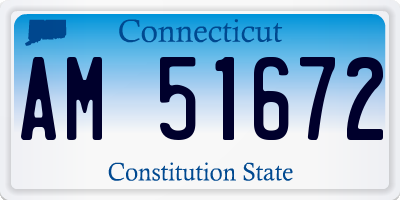 CT license plate AM51672