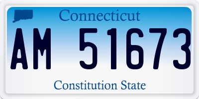 CT license plate AM51673