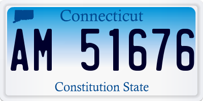 CT license plate AM51676