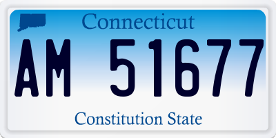 CT license plate AM51677