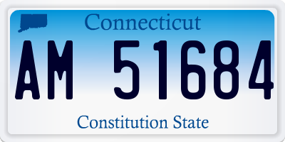 CT license plate AM51684