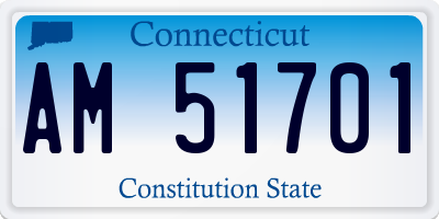 CT license plate AM51701