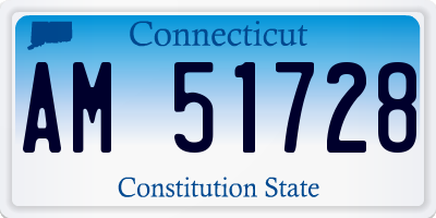 CT license plate AM51728