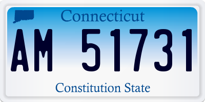 CT license plate AM51731