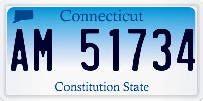 CT license plate AM51734