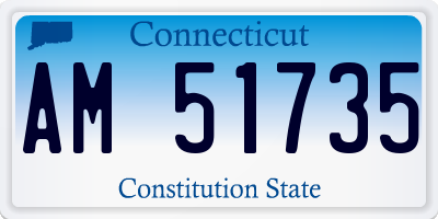 CT license plate AM51735