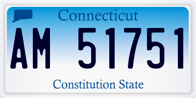 CT license plate AM51751