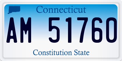 CT license plate AM51760