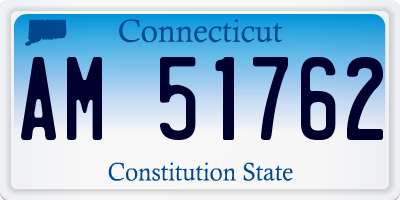 CT license plate AM51762
