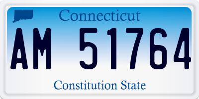 CT license plate AM51764