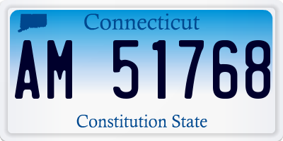 CT license plate AM51768