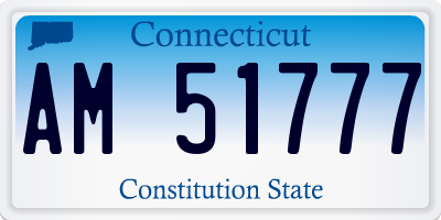 CT license plate AM51777