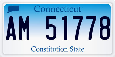 CT license plate AM51778