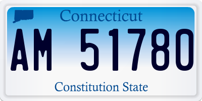 CT license plate AM51780