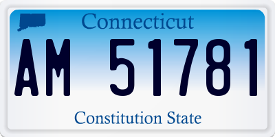 CT license plate AM51781