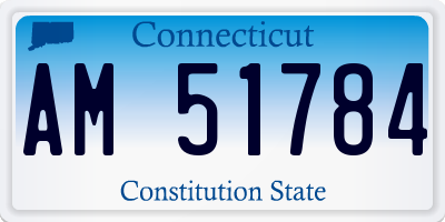 CT license plate AM51784