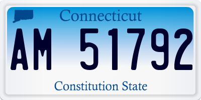 CT license plate AM51792