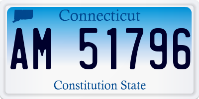 CT license plate AM51796