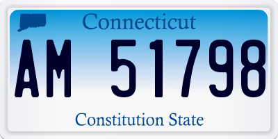 CT license plate AM51798