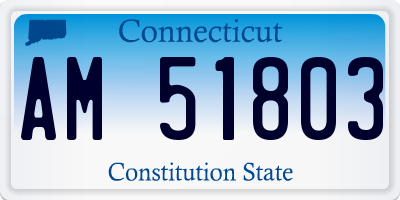 CT license plate AM51803