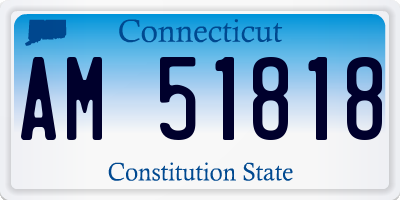 CT license plate AM51818