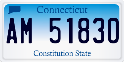 CT license plate AM51830