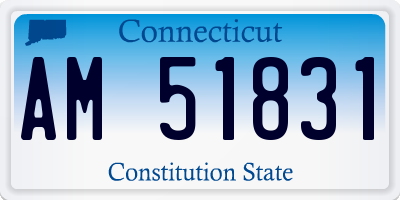 CT license plate AM51831