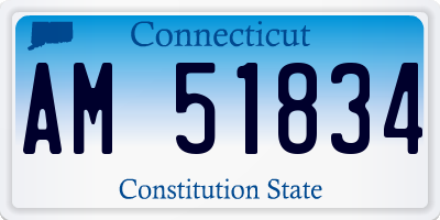 CT license plate AM51834