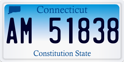 CT license plate AM51838