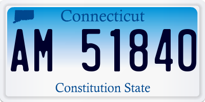 CT license plate AM51840