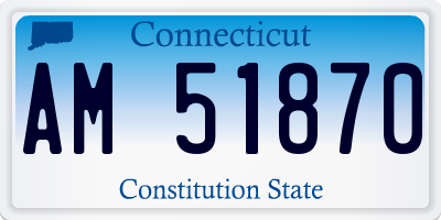 CT license plate AM51870
