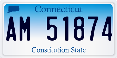CT license plate AM51874