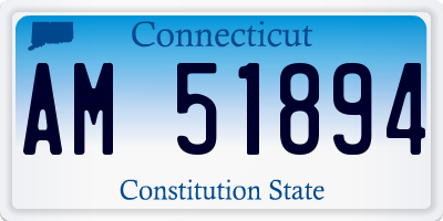 CT license plate AM51894