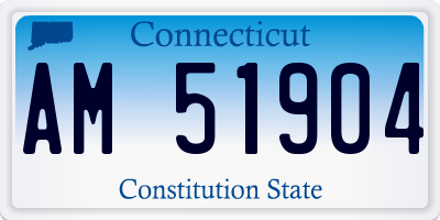 CT license plate AM51904