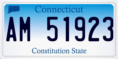 CT license plate AM51923