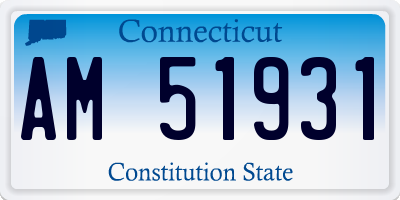 CT license plate AM51931