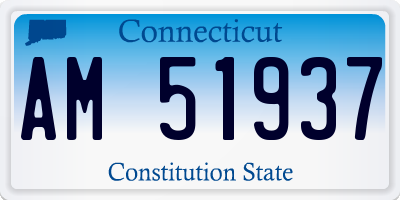 CT license plate AM51937