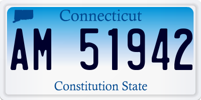 CT license plate AM51942