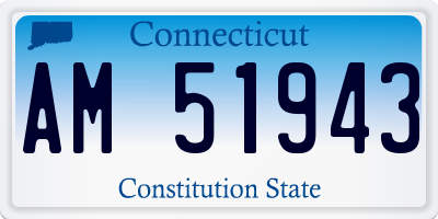 CT license plate AM51943