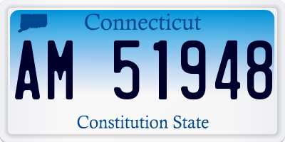 CT license plate AM51948