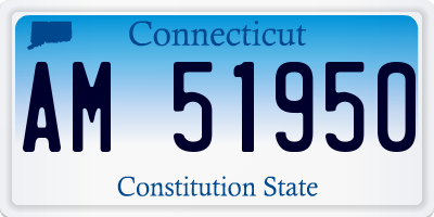 CT license plate AM51950
