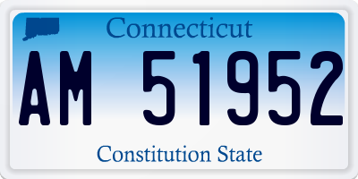 CT license plate AM51952