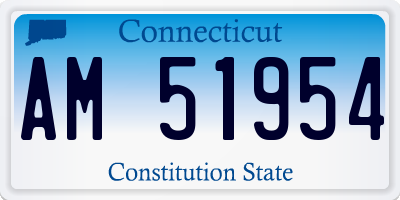 CT license plate AM51954