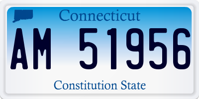 CT license plate AM51956