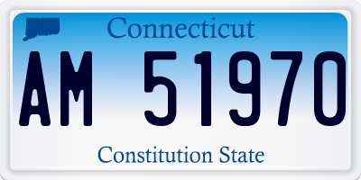 CT license plate AM51970